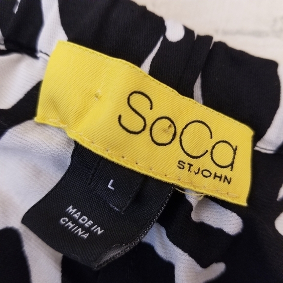 {L} St. John So Cal Zebra Animal Print Lounge Pants Swim Cover - Picture 8 of 11